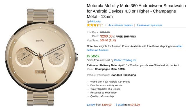 Fotografía - [Trato Alerta] Champagne Oro Moto 360 Con banda de metal Solo $ 260 en Amazon (por debajo de $ 330)